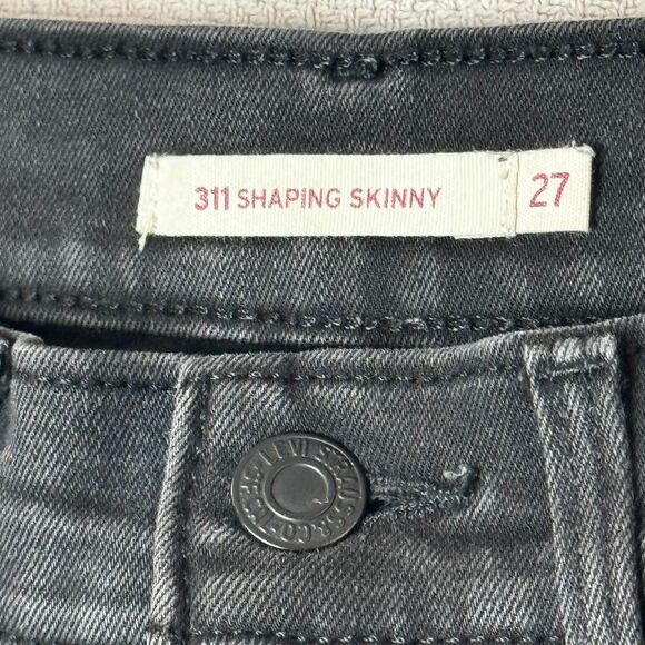 Levi's 311 Shaping Skinny Jeans Women's 27 Black 5-Pocket Charcoal Wash - Picture 5 of 9
